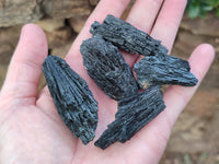Natural Schorl Black Tourmaline with Hyalite Opal Specimens x 32 From Erongo, Namibia