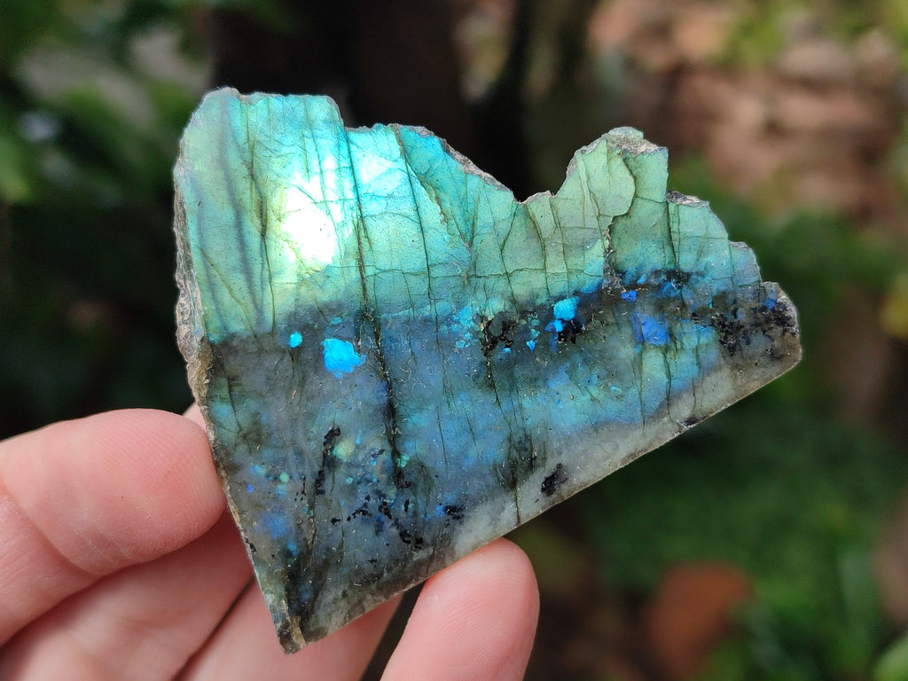 Polished on One Side Mini Labradorite Slabs x 35 From Tulear, Madagascar - Toprock Gemstones and Minerals 