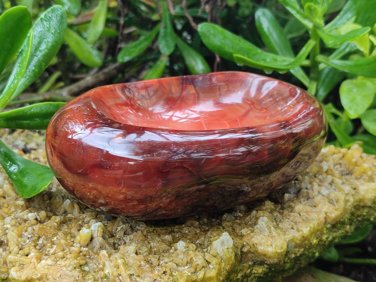 Polished Carnelian Agate Bowls x 2 From Madagascar - Toprock Gemstones and Minerals 