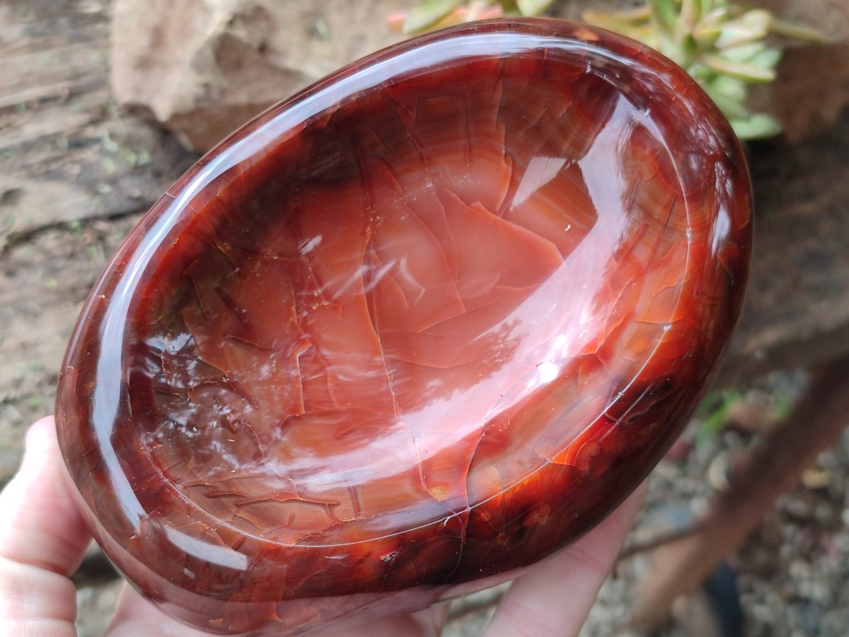 Polished Carnelian Agate Bowls x 2 From Madagascar