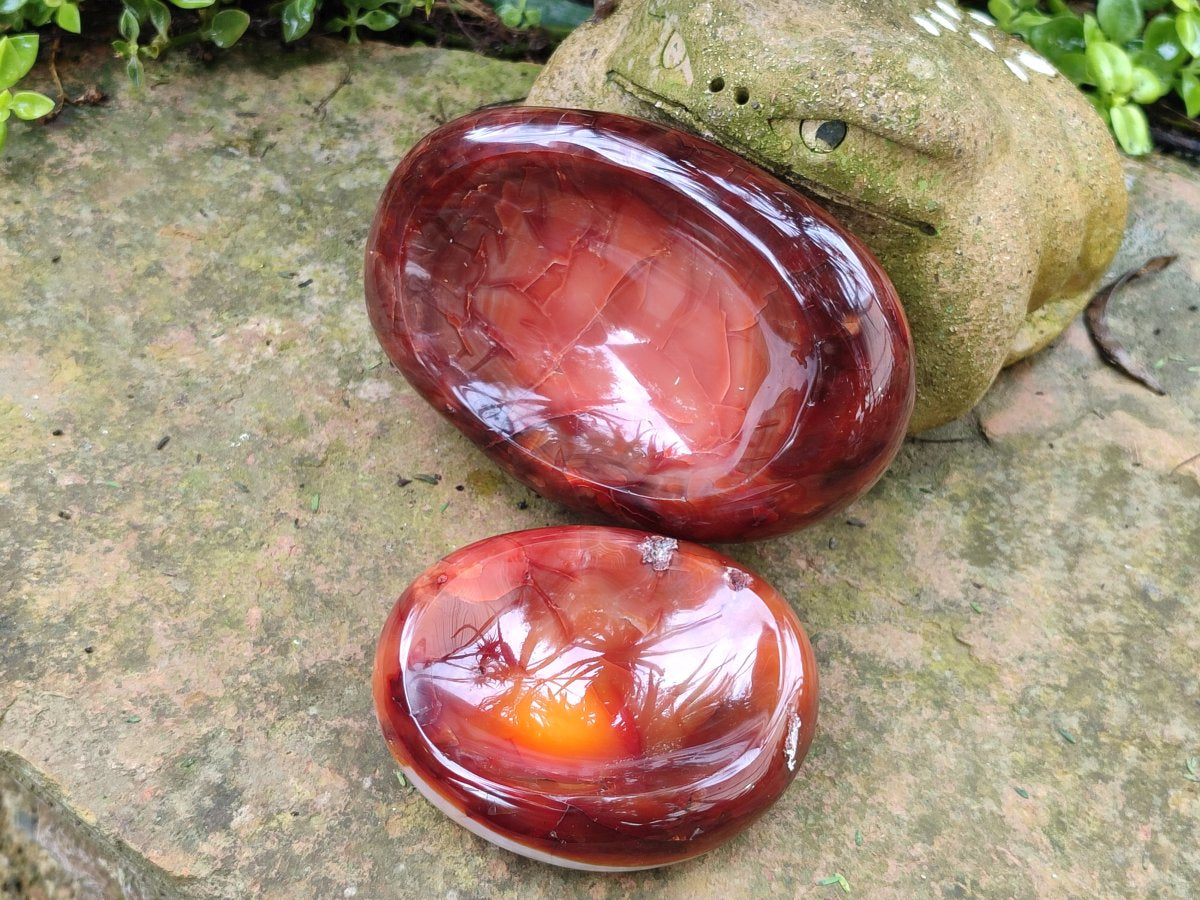 Polished Carnelian Agate Bowls x 2 From Madagascar - Toprock Gemstones and Minerals 