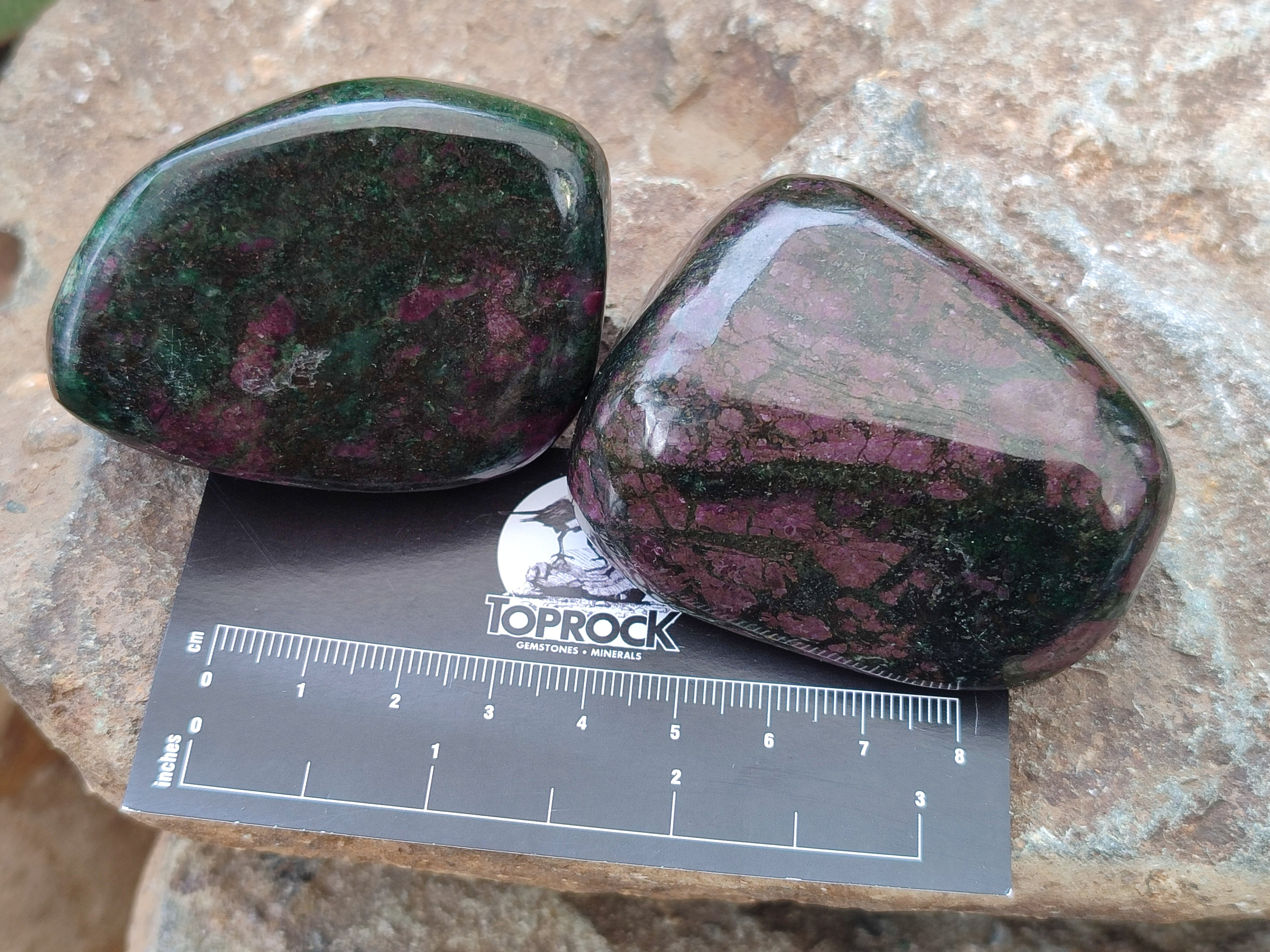 Polished Ruby Corundum In Chrome Verdite Free Forms x 6 From Zimbabwe - Toprock Gemstones and Minerals 
