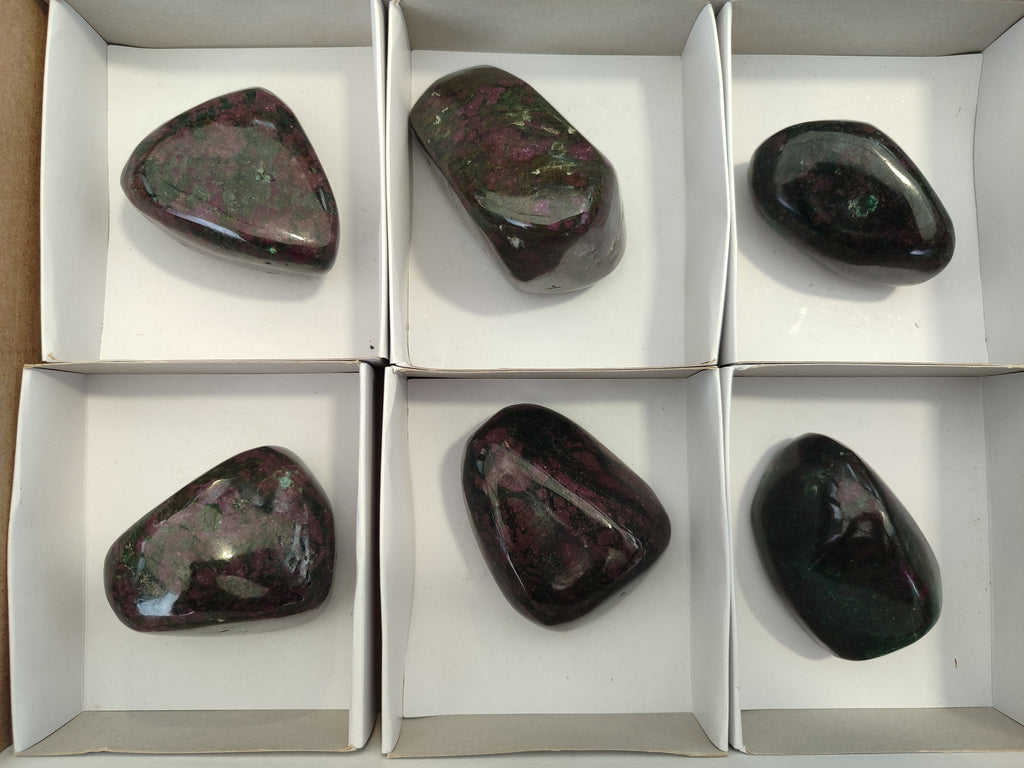 Polished Ruby Corundum In Chrome Verdite Free Forms x 6 From Zimbabwe - Toprock Gemstones and Minerals 