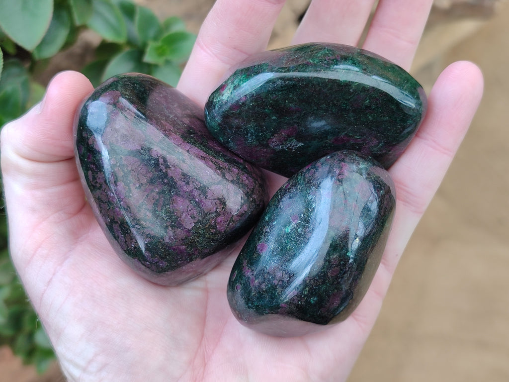Polished Ruby Corundum In Chrome Verdite Free Forms x 6 From Zimbabwe - Toprock Gemstones and Minerals 