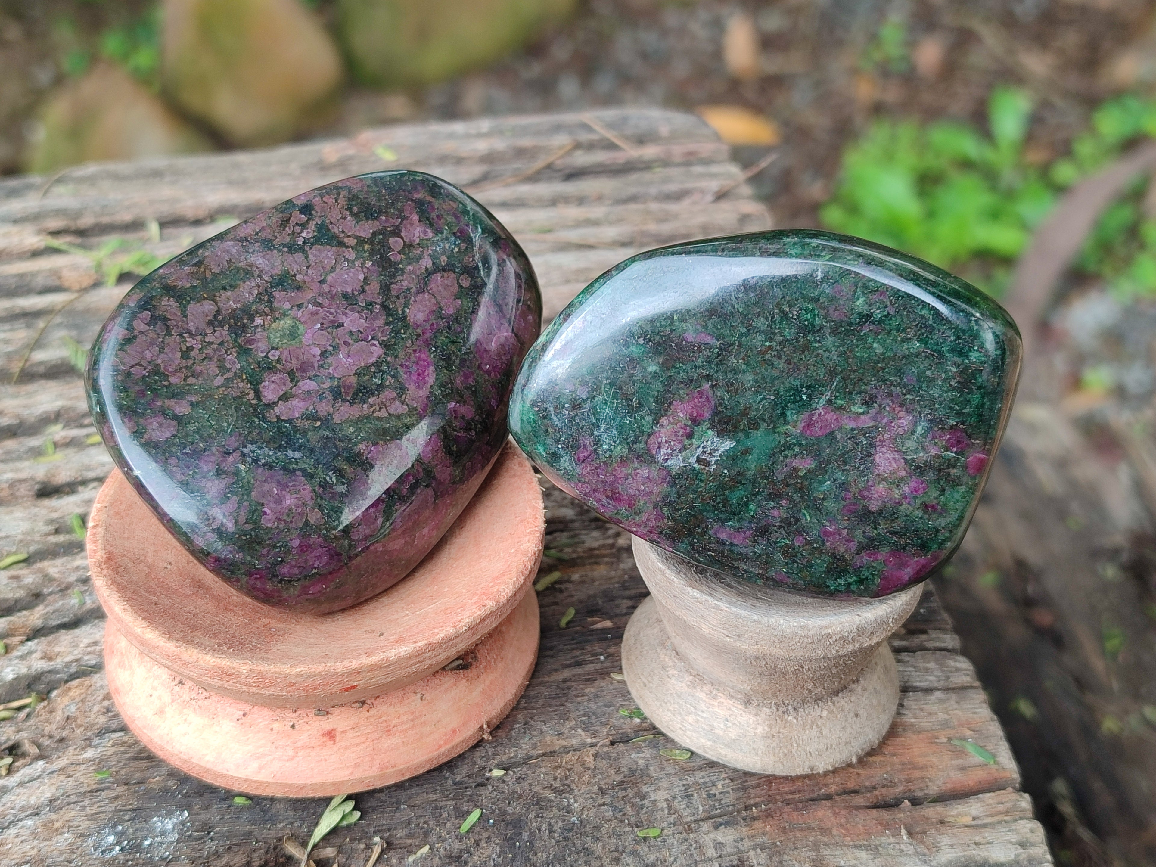 Polished Ruby Corundum In Chrome Verdite Free Forms x 6 From Zimbabwe - Toprock Gemstones and Minerals 