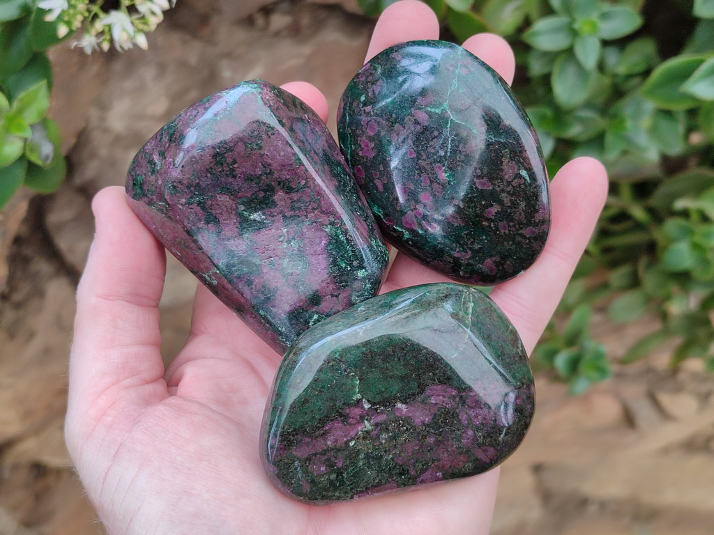 Polished Ruby Corundum In Chrome Verdite Free Forms x 6 From Zimbabwe - Toprock Gemstones and Minerals 