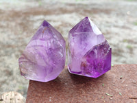 Polished Window Amethyst Quartz Point x 6 From Akansobe, Madagascar