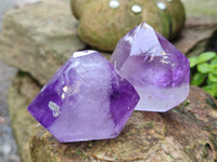 Polished Window Amethyst Quartz Point x 6 From Akansobe, Madagascar
