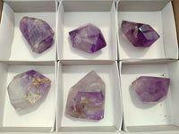 Polished Window Amethyst Quartz Point x 6 From Akansobe, Madagascar
