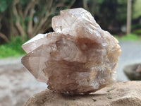 Natural White Cascading Phantom Quartz Clusters x 2 From Luena, Congo
