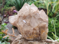 Natural White Cascading Phantom Quartz Clusters x 2 From Luena, Congo