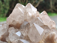 Natural White Cascading Phantom Quartz Clusters x 2 From Luena, Congo