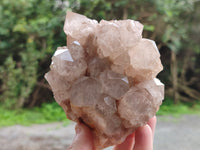 Natural White Cascading Phantom Quartz Clusters x 2 From Luena, Congo