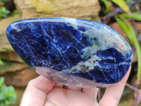 Polished Sodalite Standing Free Forms x 3 From Kunene River, Namibia