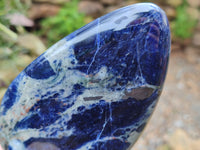 Polished Sodalite Standing Free Forms x 3 From Kunene River, Namibia