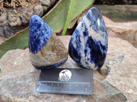 Polished Sodalite Standing Free Forms x 3 From Kunene River, Namibia