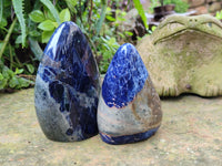 Polished Sodalite Standing Free Forms x 3 From Kunene River, Namibia