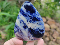 Polished Sodalite Standing Free Forms x 3 From Kunene River, Namibia