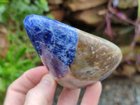 Polished Sodalite Standing Free Forms x 3 From Kunene River, Namibia