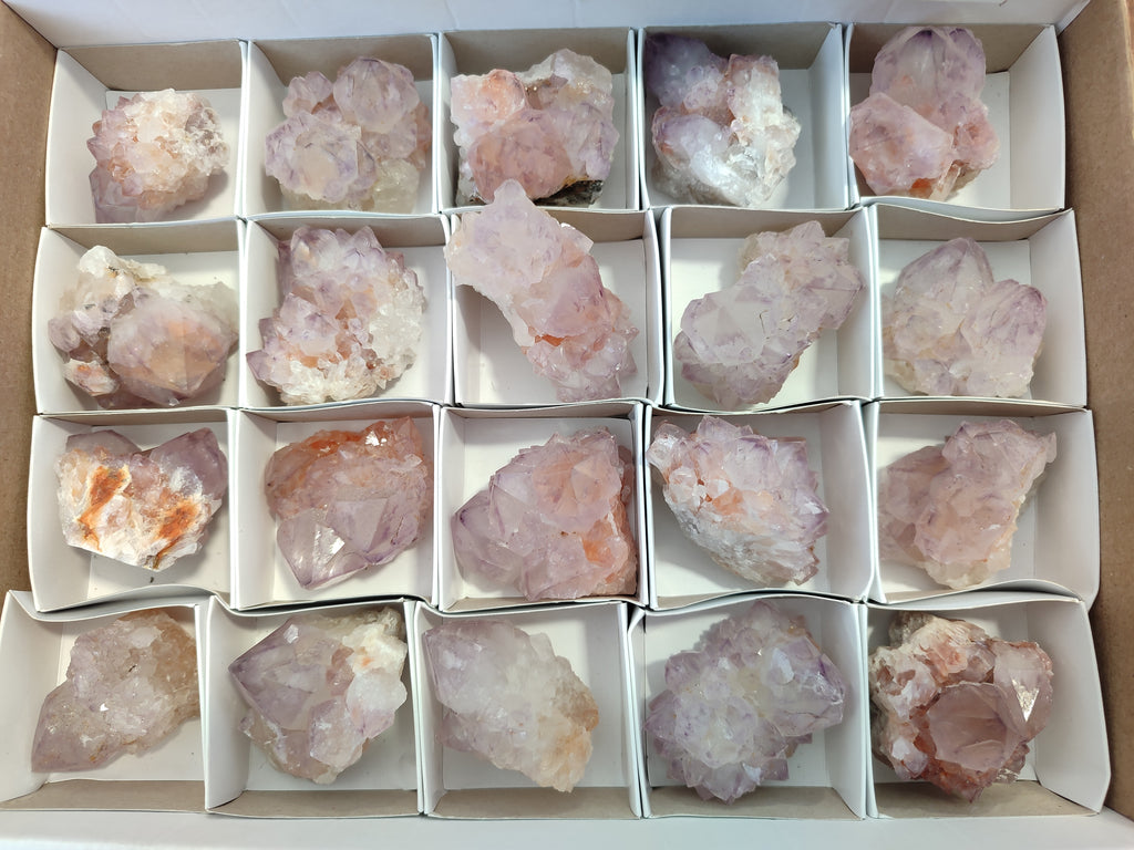 Natural Cactus Flower Sunburst Spirit Amethyst Clusters x 20 From Boekenhouthoek, South Africa - Toprock Gemstones and Minerals 