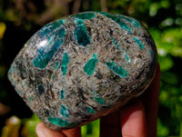 Polished Emerald Mica In Matrix Standing Free Forms x 3 From Mutoko, Zimbabwe