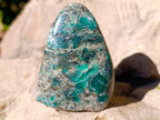 Polished Emerald Mica In Matrix Standing Free Forms x 3 From Mutoko, Zimbabwe - Toprock Gemstones and Minerals 