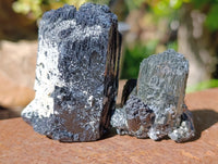 Natural Schorl Black Tourmaline with Hyalite Opal Specimens x 12 From Erongo, Namibia
