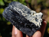 Natural Schorl Black Tourmaline with Hyalite Opal Specimens x 12 From Erongo, Namibia