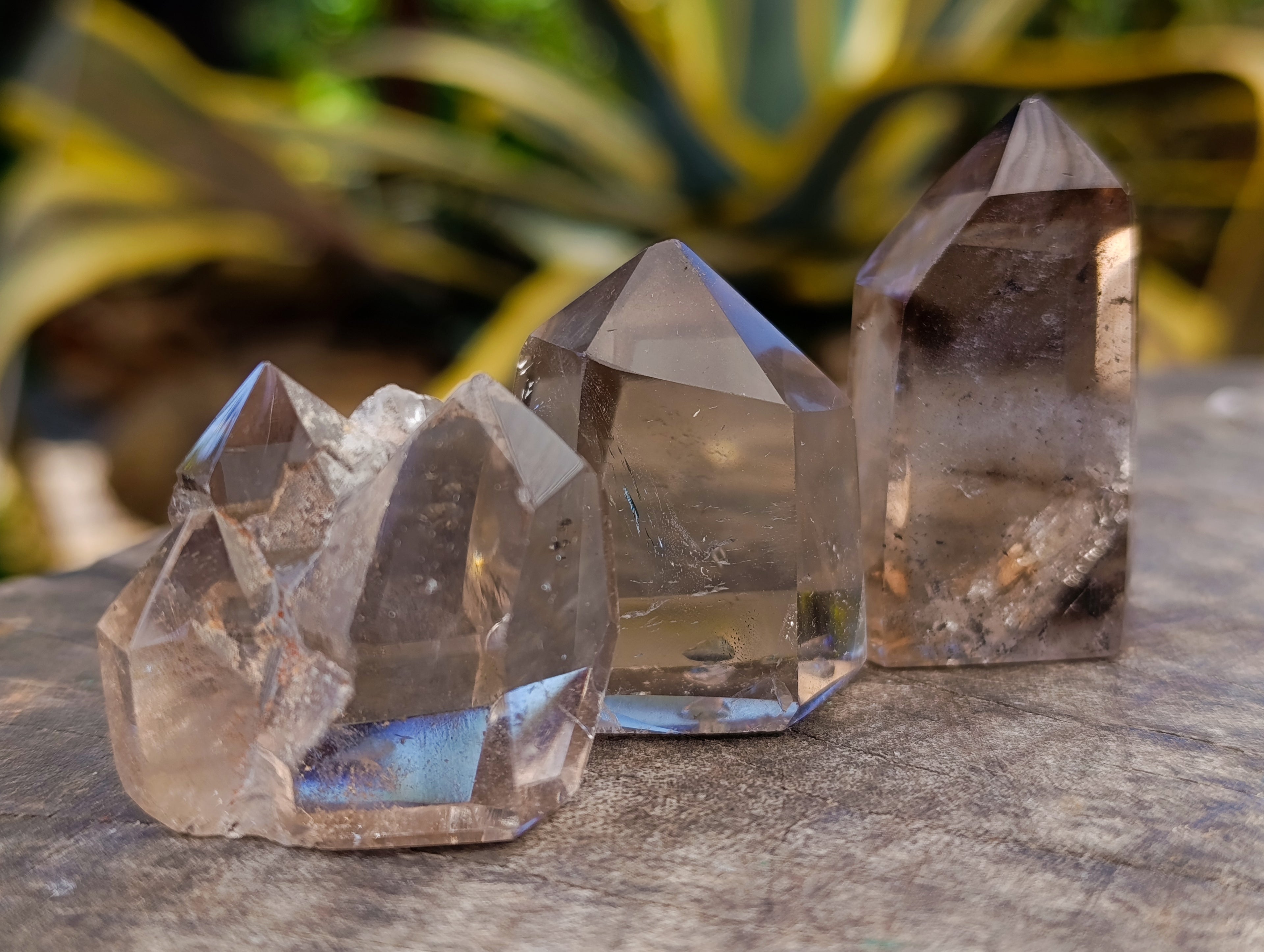 Polished Smokey Quartz Crystals x 12 From Madagascar - Toprock Gemstones and Minerals 