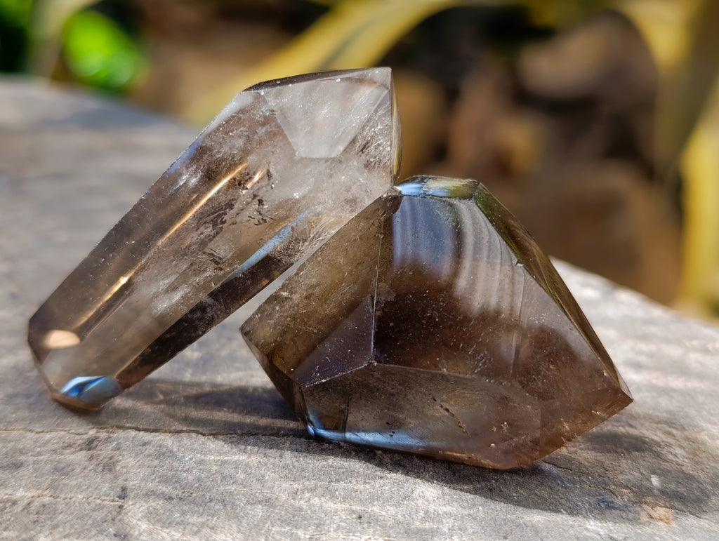 Polished Smokey Quartz Crystals x 12 From Madagascar - Toprock Gemstones and Minerals 