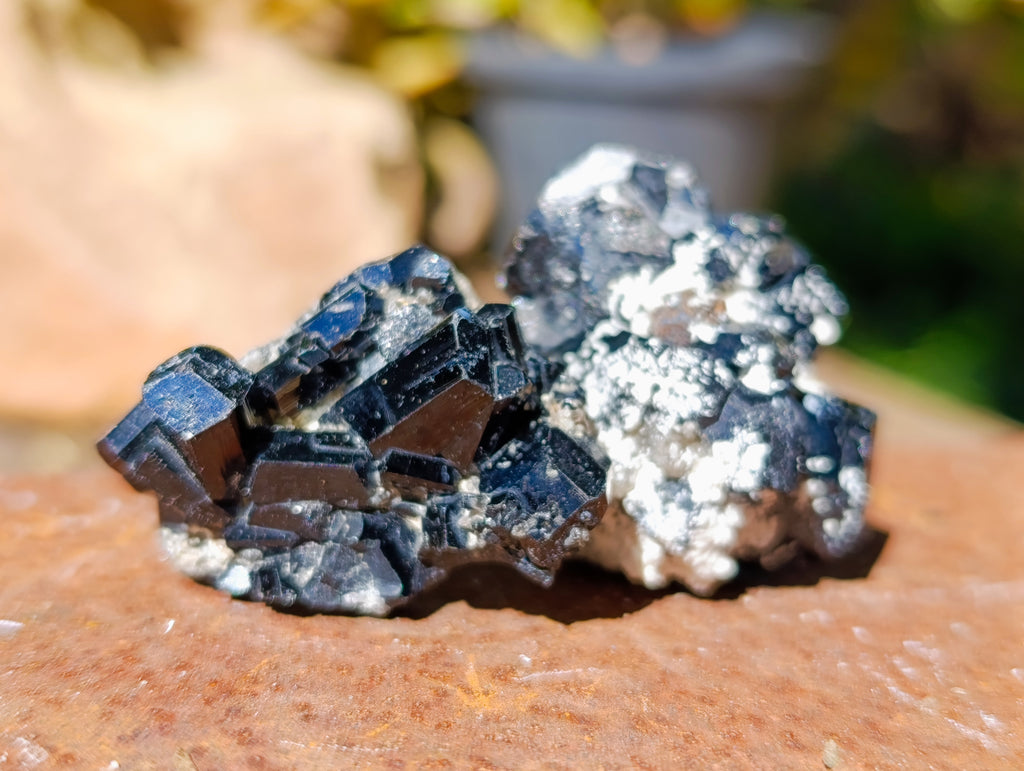Natural Schorl Black Tourmaline with Hyalite Opal Specimens x 35 From Erongo, Namibia - Toprock Gemstones and Minerals 