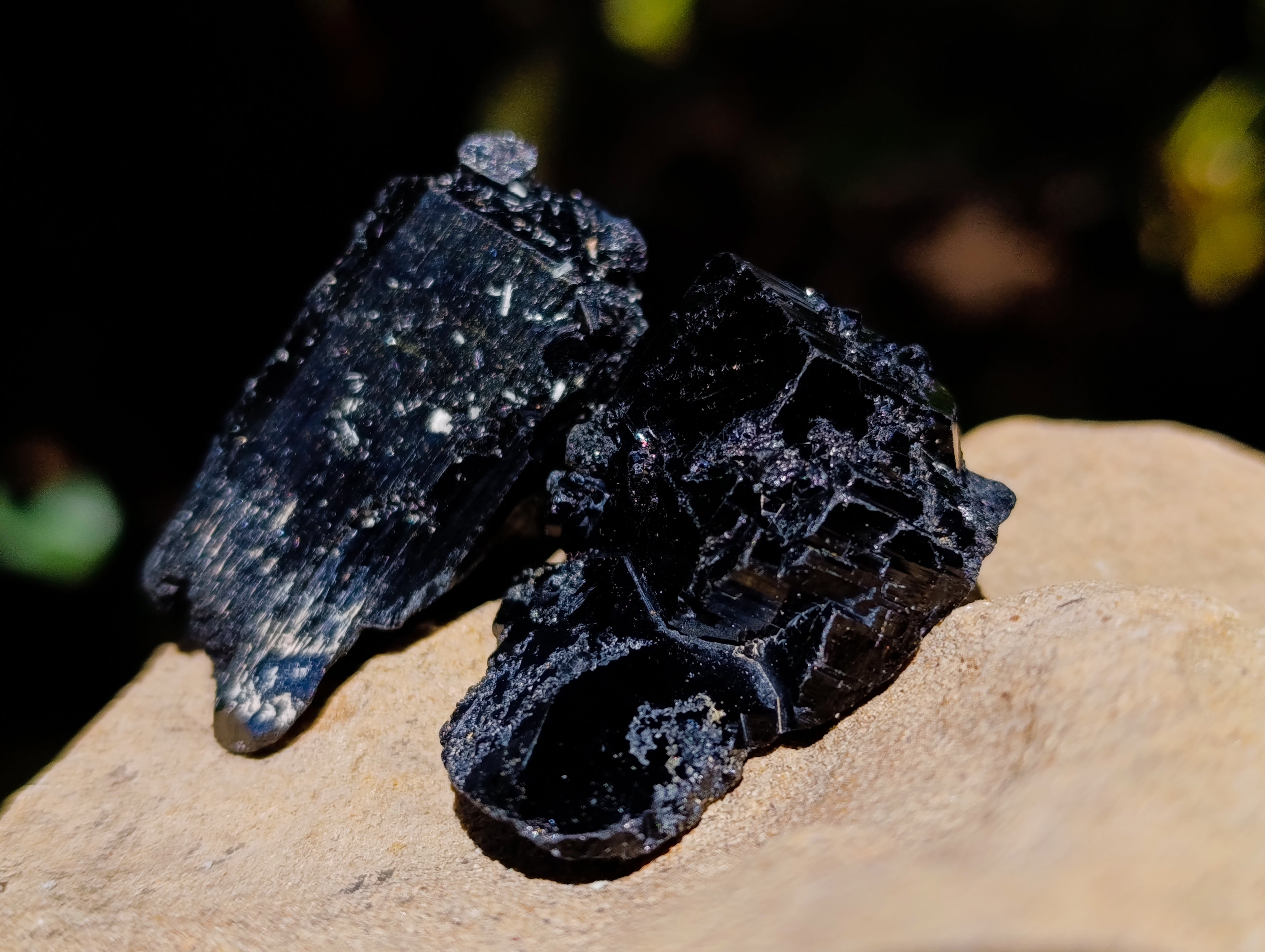 Natural Schorl Black Tourmaline with Hyalite Opal Specimens x 35 From Erongo, Namibia - Toprock Gemstones and Minerals 