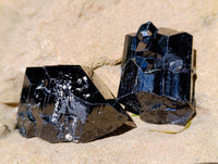 Natural Schorl Black Tourmaline with Hyalite Opal Specimens x 35 From Erongo, Namibia
