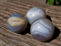 Polished Banded Agate Spheres x 6 From Madagascar