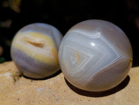 Polished Banded Agate Spheres x 6 From Madagascar