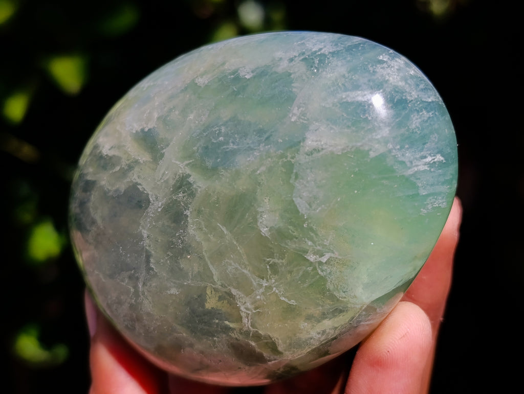 Polished Green Fluorite Standing Free Forms x 3 From Madagascar - Toprock Gemstones and Minerals 