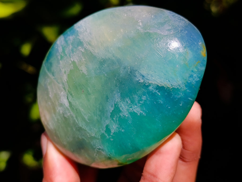 Polished Green Fluorite Standing Free Forms x 3 From Madagascar - Toprock Gemstones and Minerals 