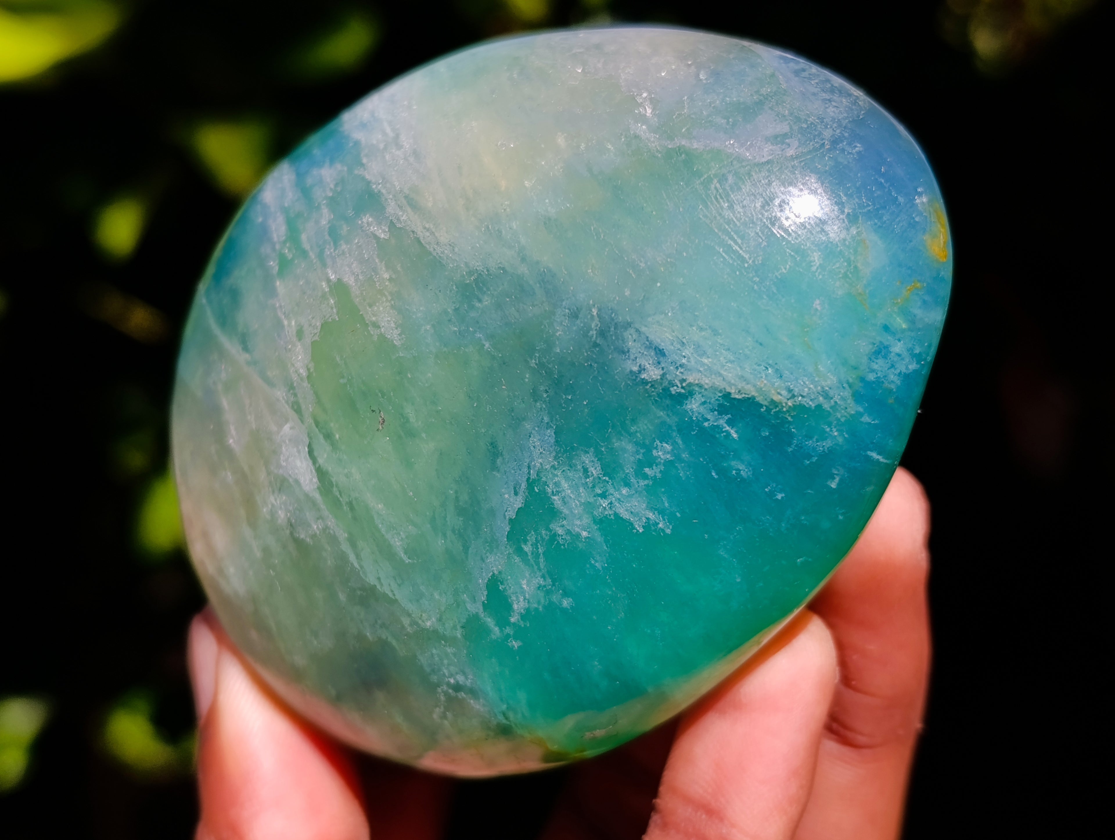 Polished Green Fluorite Standing Free Forms x 3 From Madagascar - Toprock Gemstones and Minerals 