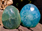 Polished Green Fluorite Standing Free Forms x 3 From Madagascar - Toprock Gemstones and Minerals 