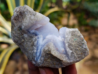 Natural Blue Lace Agate Geode Specimens x 12 From Nsanje, Malawi