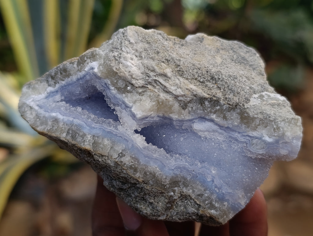Natural Blue Lace Agate Geode Specimens x 12 From Nsanje, Malawi - Toprock Gemstones and Minerals 