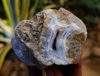 Natural Blue Lace Agate Geode Specimens x 12 From Nsanje, Malawi