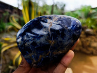 Polished Sodalite Standing Free Forms x 3 From Kunene River, Namibia