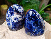 Polished Sodalite Standing Free Forms x 3 From Kunene River, Namibia