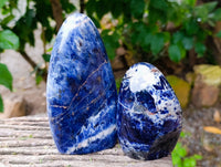Polished Sodalite Standing Free Forms x 3 From Kunene River, Namibia