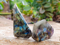 Polished On One Side Labradorite Plates x 35 From Tulear, Madagascar