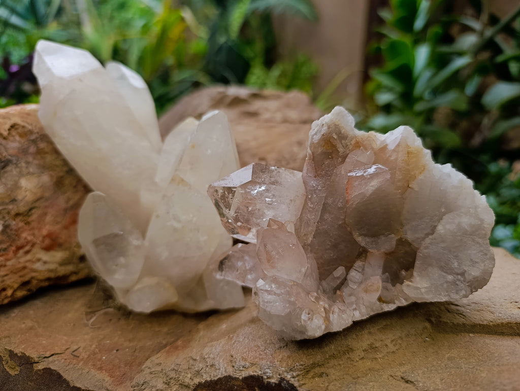 Natural Quartz Clusters x 4 From Madagascar - Toprock Gemstones and Minerals 