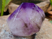 Polished Window Amethyst Quartz Point x 2 From Akansobe, Madagascar