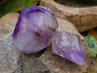 Polished Window Amethyst Quartz Point x 2 From Akansobe, Madagascar