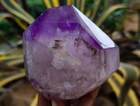 Polished Window Amethyst Quartz Point x 2 From Akansobe, Madagascar